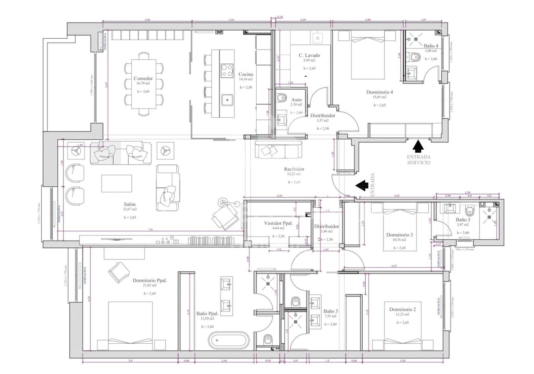 Exclusivo piso a estrenar de 4 habitaciones y terraza en Recoletos, Madrid