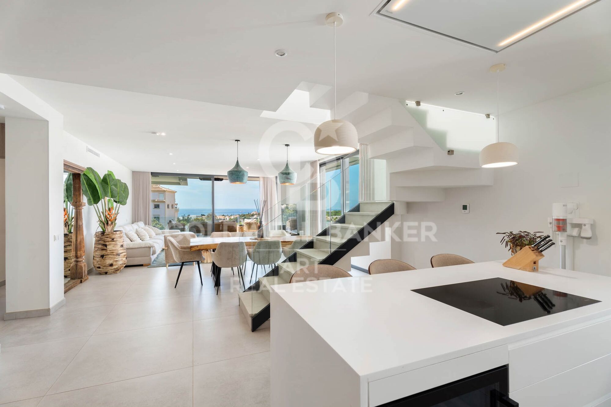 Zeitgenössisches Duplex-Penthouse mit Meerblick - Marbella Ost
