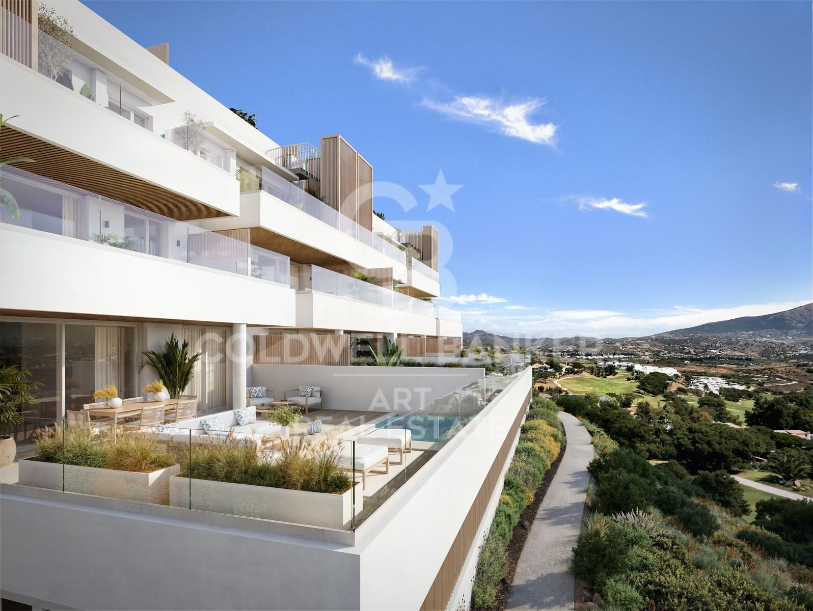 Nuevos apartamentos en primera línea de golf en Mijas