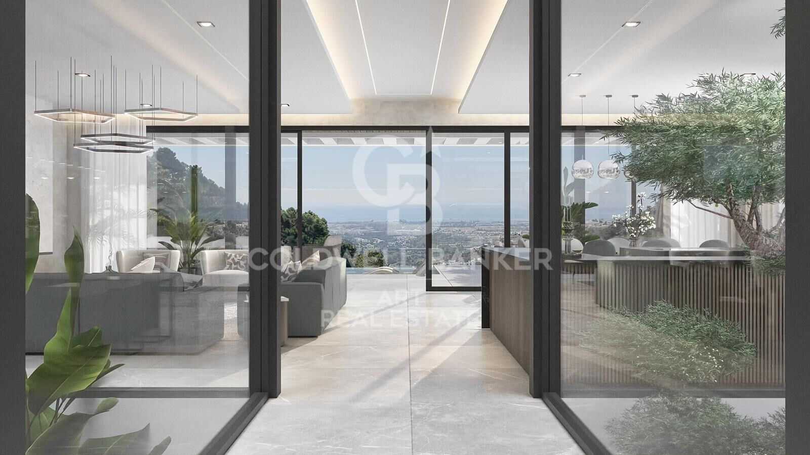 Spektakuläre zeitgenössische Villa mit Panoramablick auf das Meer in El Madroñal, Benahavís