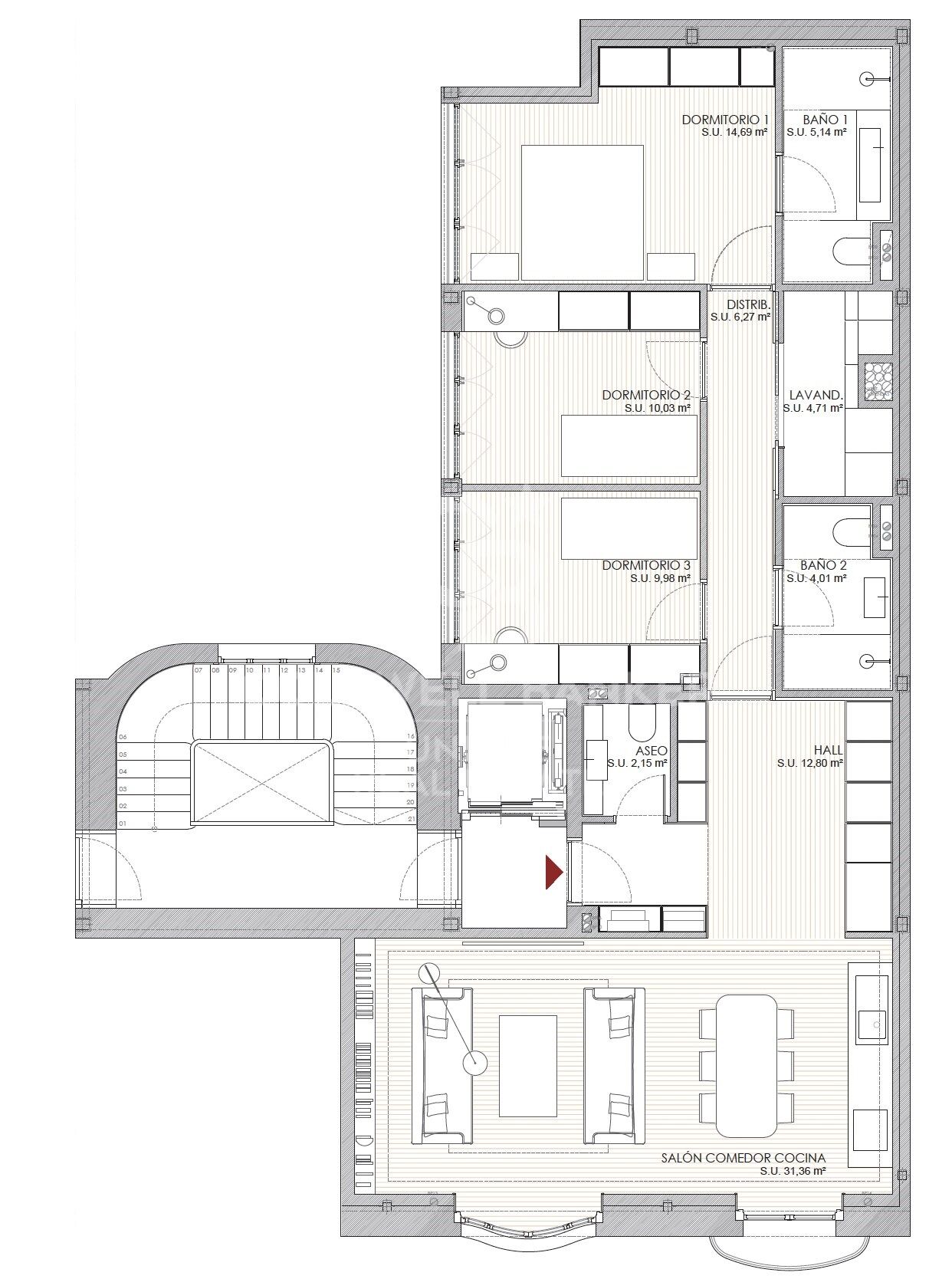 Exklusive, brandneue 3-Zimmer-Wohnung in Recoletos, Madrid