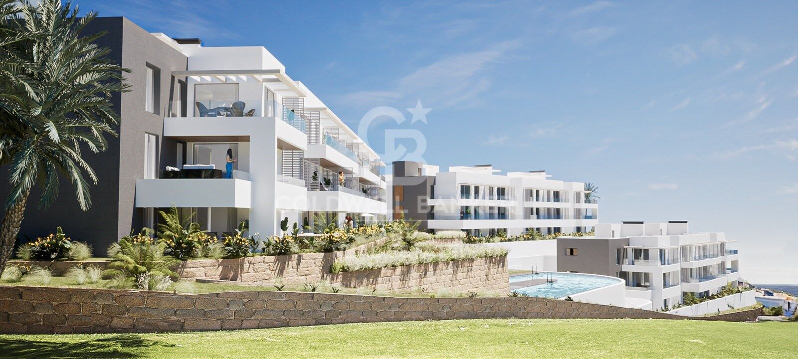 Apartamentos amplios con vistas al mar en Manilva