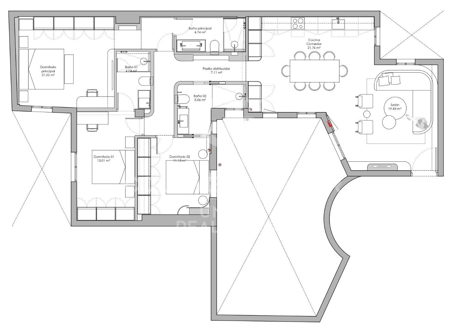 Renovierte 3-Zimmer-Wohnung in Jerónimos, Madrid
