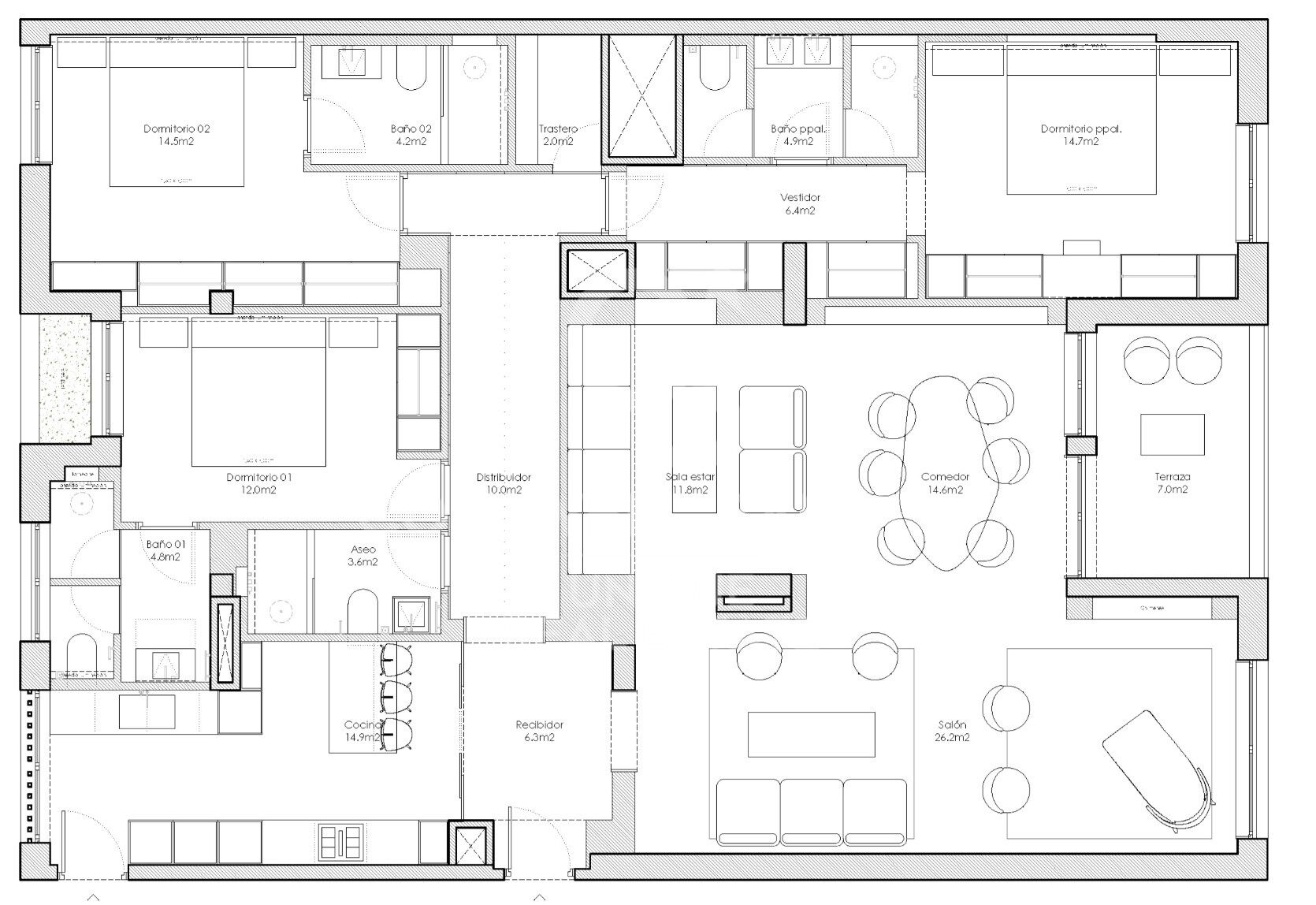 Appartement de 3 chambres à rénover avec terrasse et garage à El Viso, Madrid