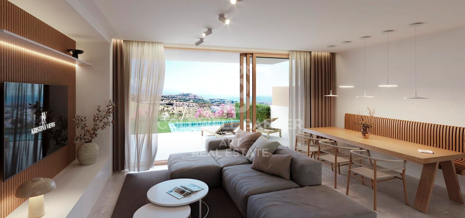 New townhouses with sea views in Manilva