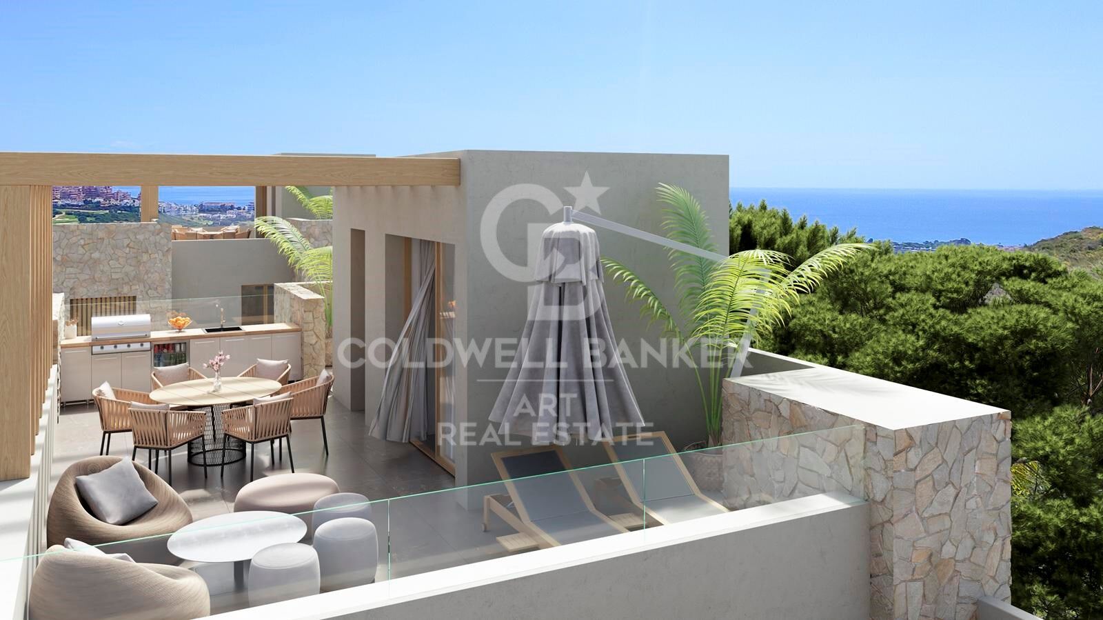 New townhouses with sea views in Manilva