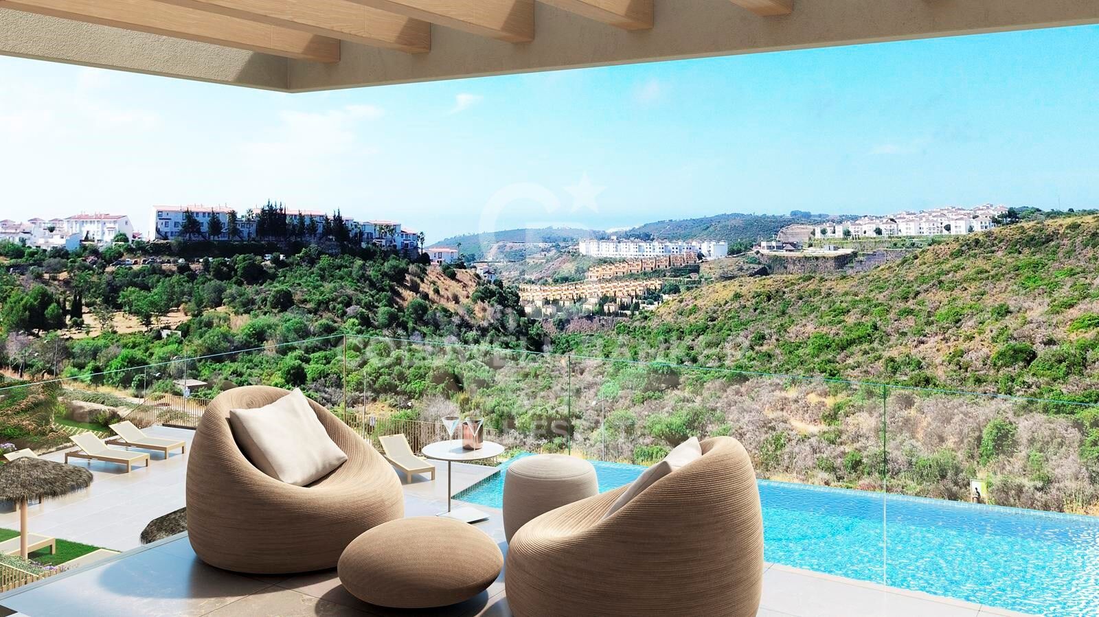 New townhouses with sea views in Manilva