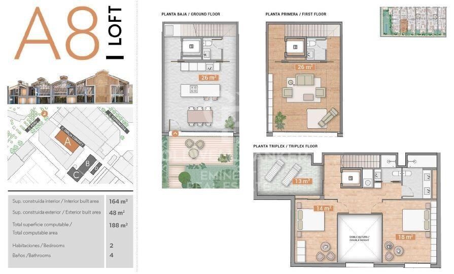 A08_ Neubau-Triplex mit Gemeinschaftspool _ Can Ricart, Halle A