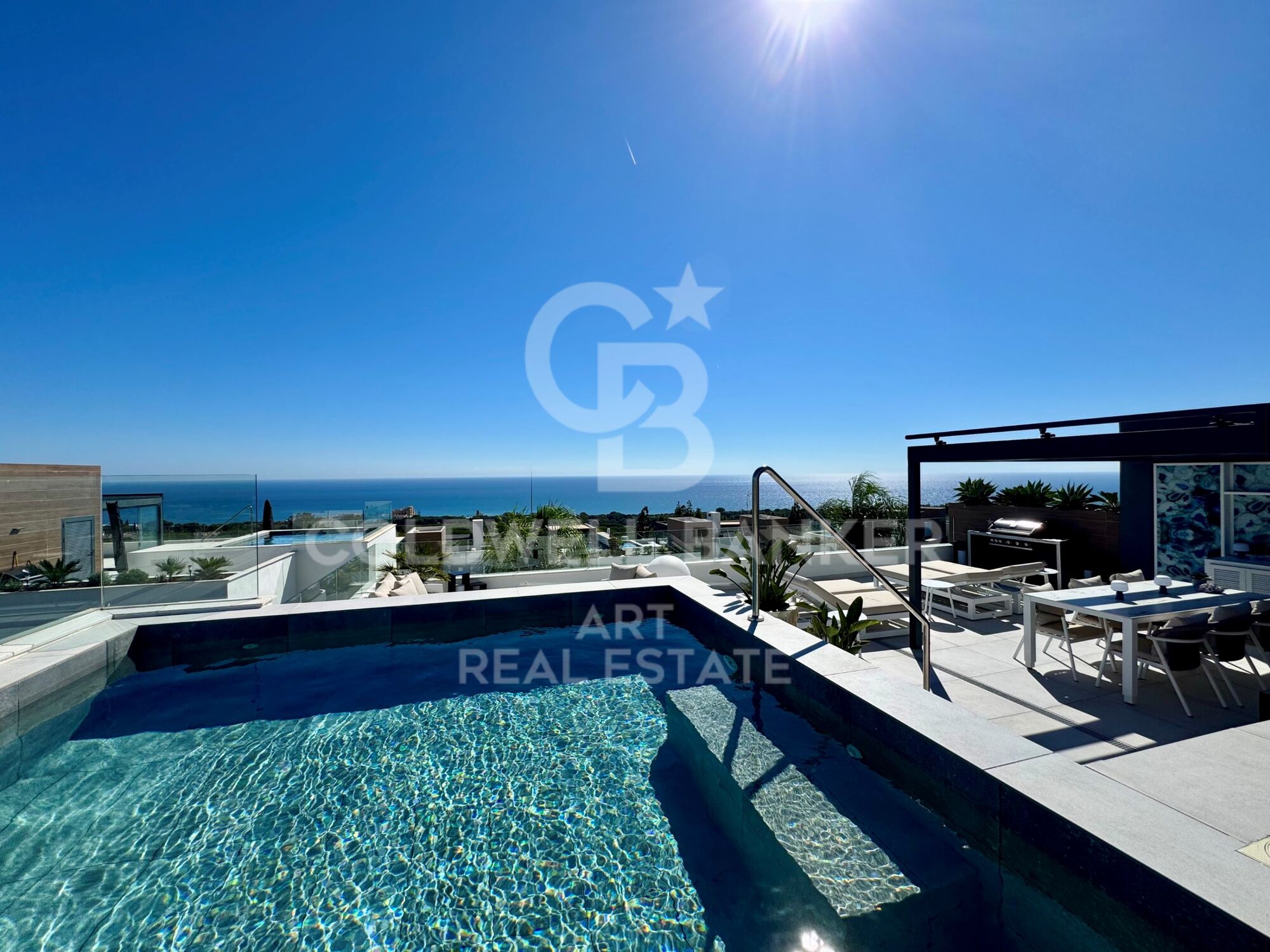 Ático moderno con vistas al mar y piscina privada en la azotea - Cabopino, Marbella