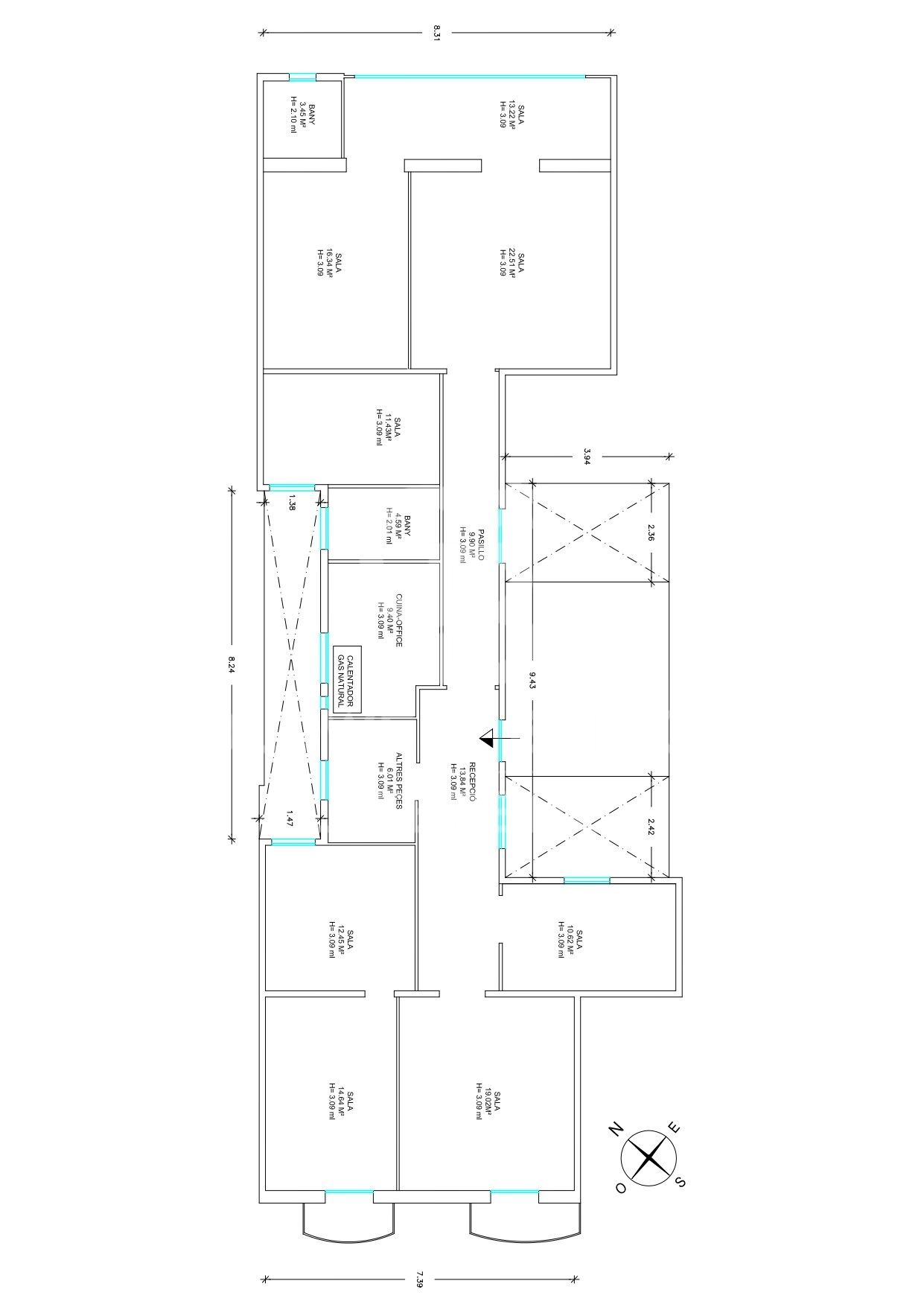 Magnifique bureau avec des touches modernistes à louer dans la Calle Bailén