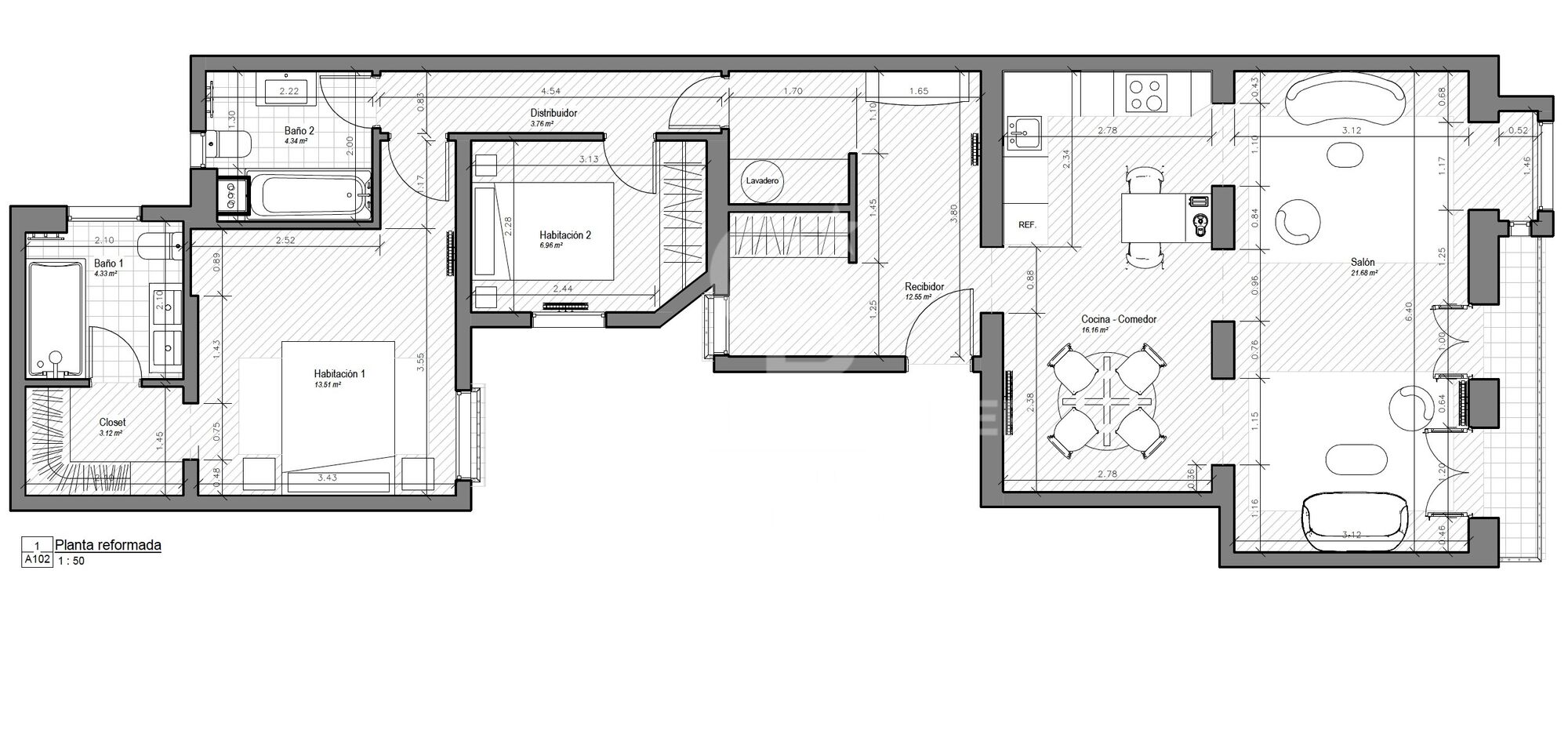 Renovated exterior flat with 2 bedrooms in Goya, Madrid