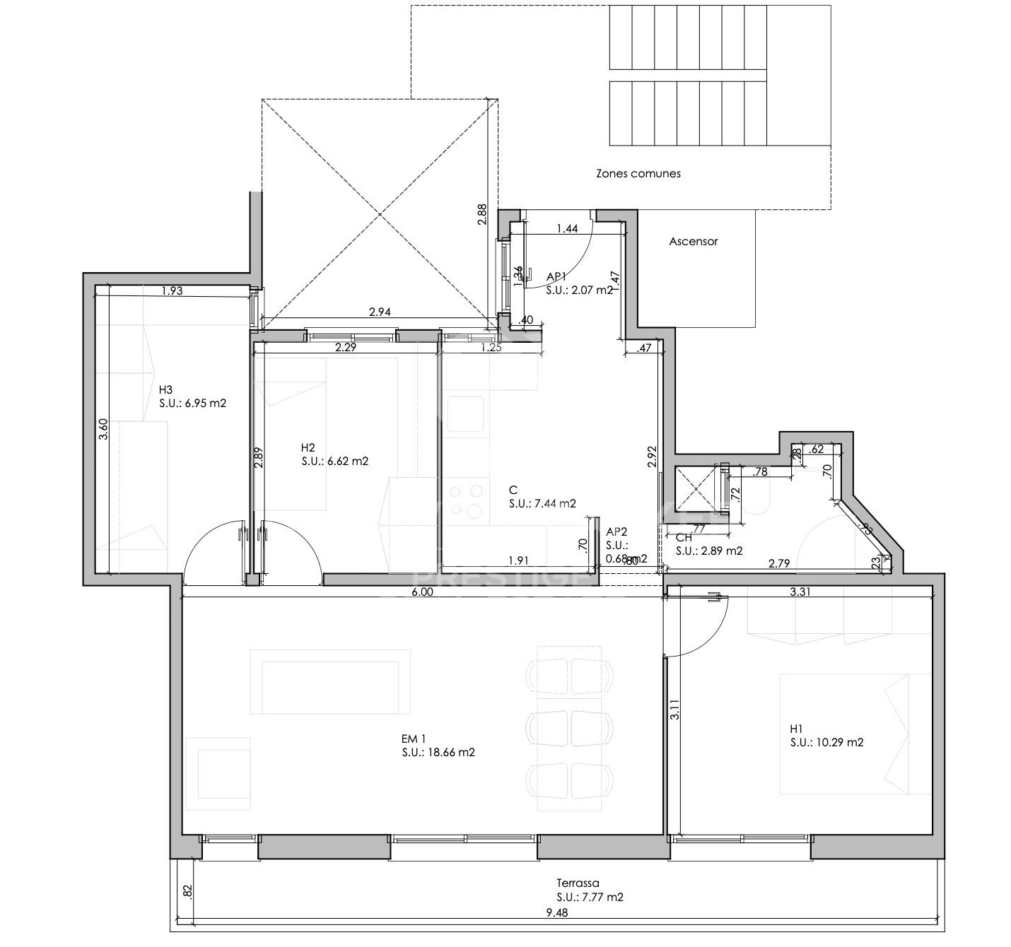 Renovierte Wohnung mit Balkon in Sants, Barcelona
