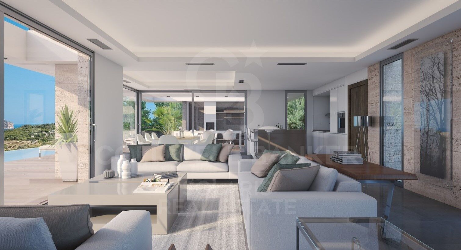 Villa contemporaine avec de grandes terrasses et une connexion parfaite entre l'intérieur et l'extérieur