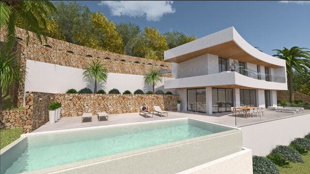 Zeitgenössische Villa mit großen Terrassen und perfekter Verbindung zwischen Innen- und Außenbereich