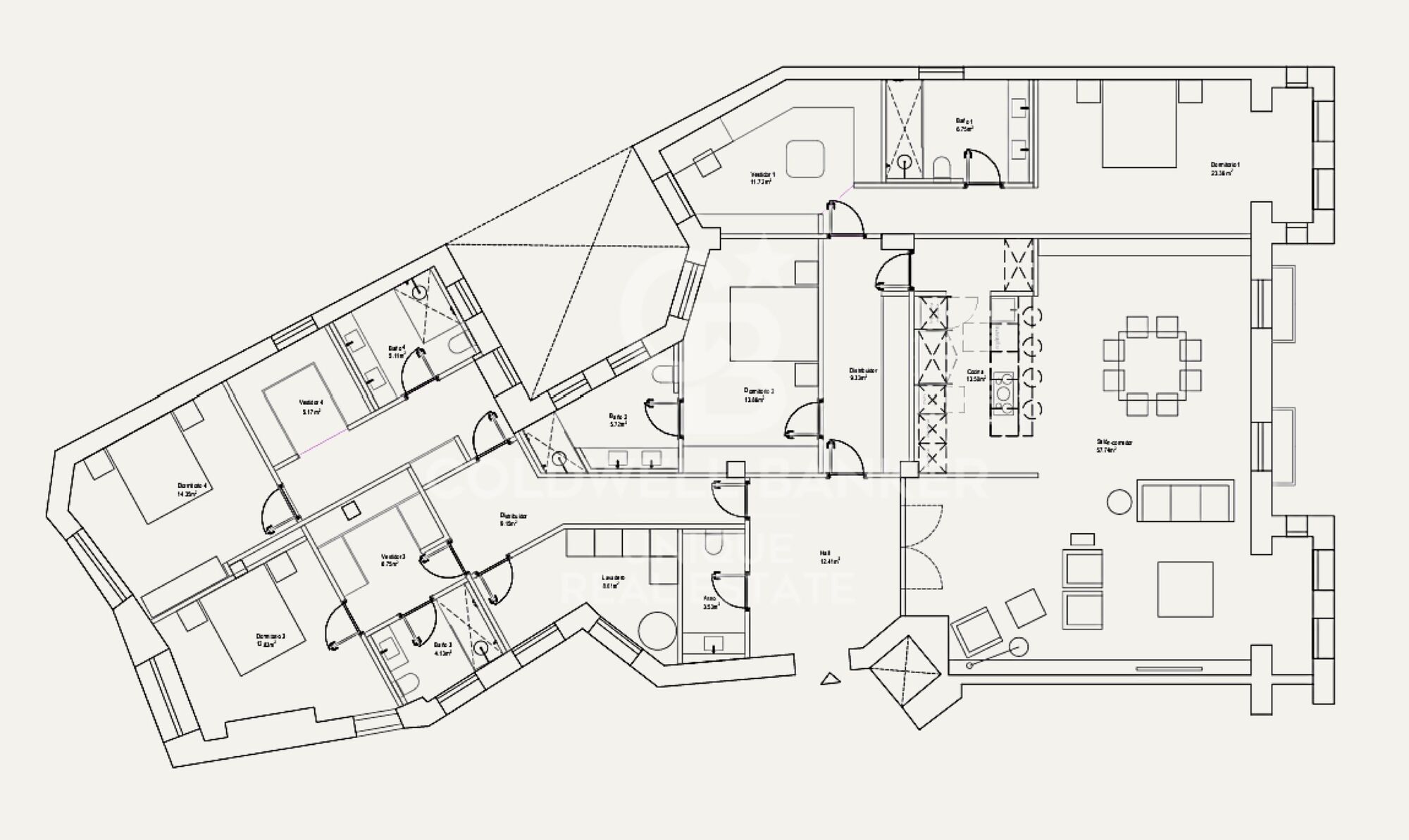 Renovated exterior flat with 4 bedrooms in Almagro, Madrid