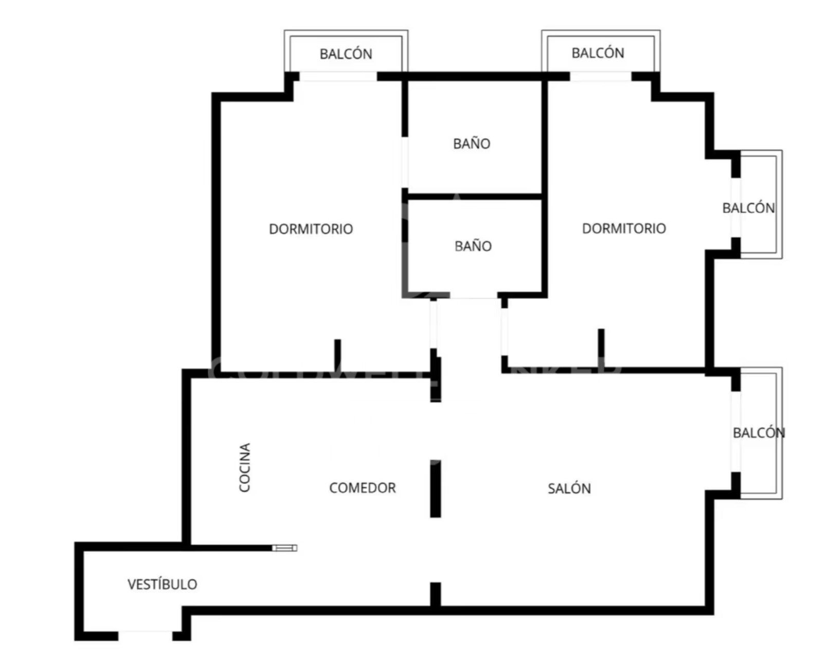 Appartement extérieur avec 4 balcons au centre de Madrid