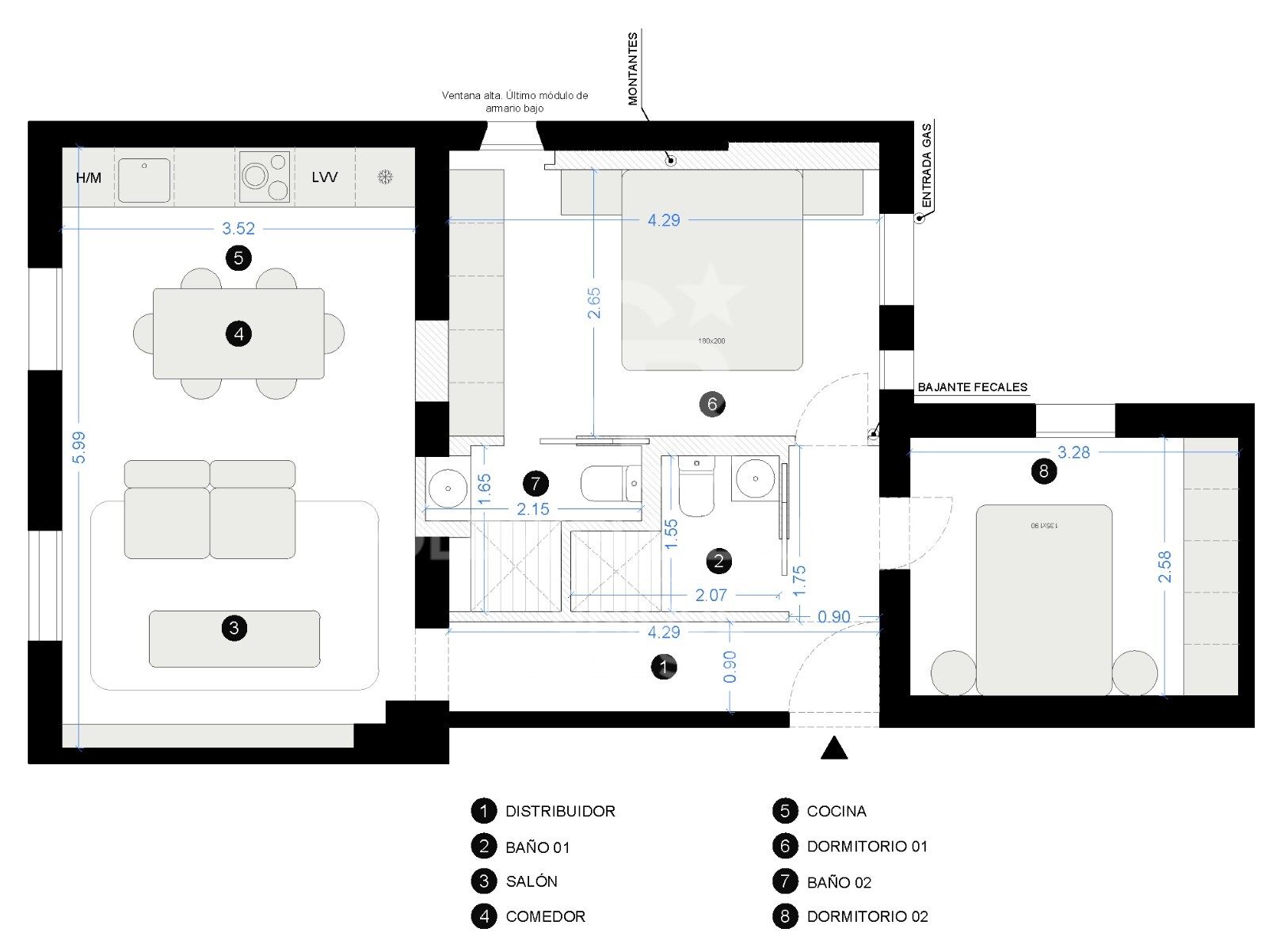 Zweizimmerwohnung zur Renovierung in Goya, Madrid