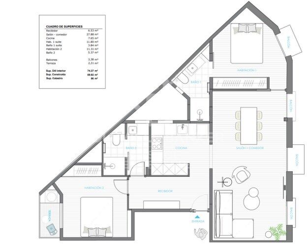 Appartement rénové à vendre près de la rue Enric Granados