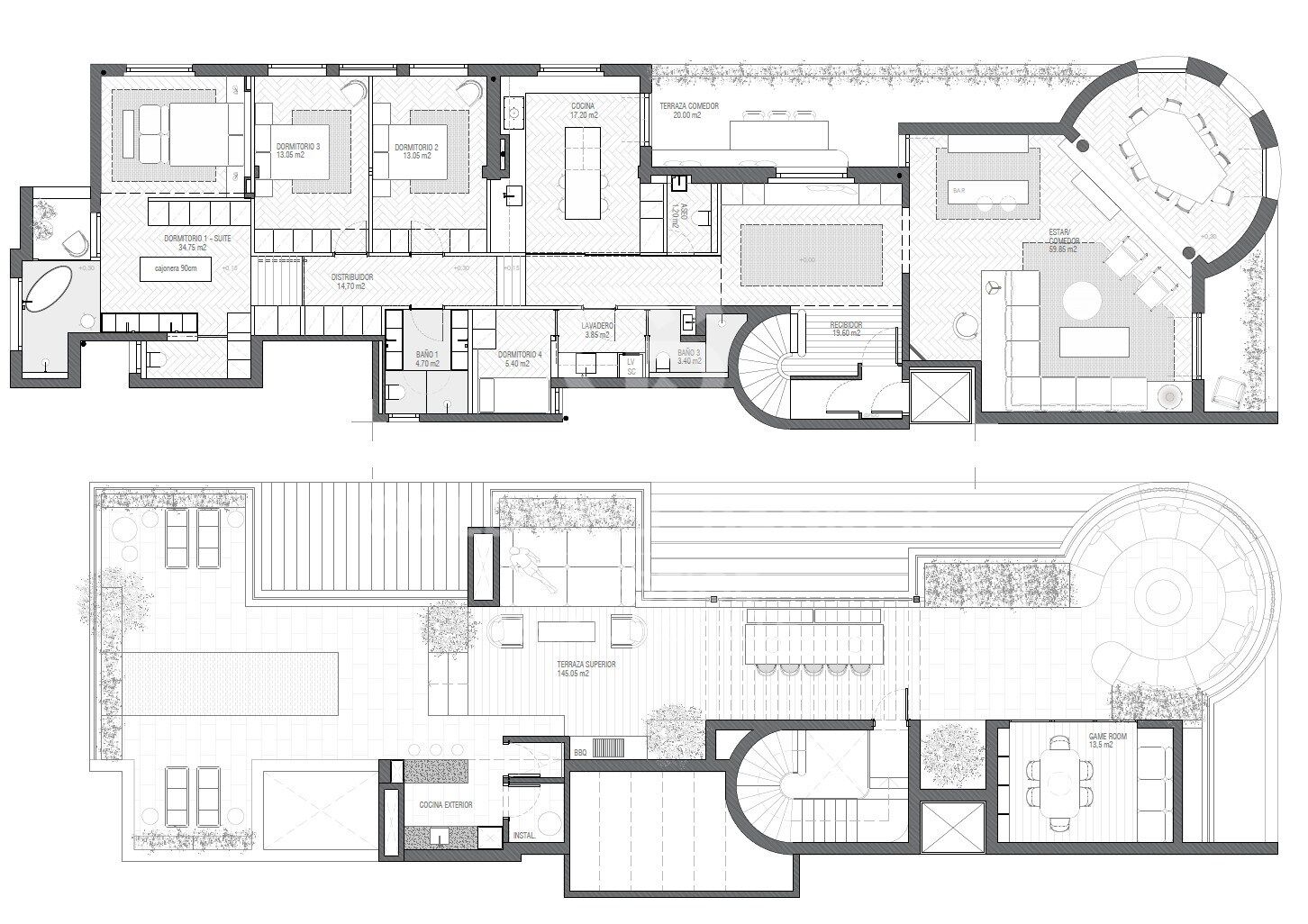 Penthouse Duplex de luxe avec terrasses privées et vues infinies