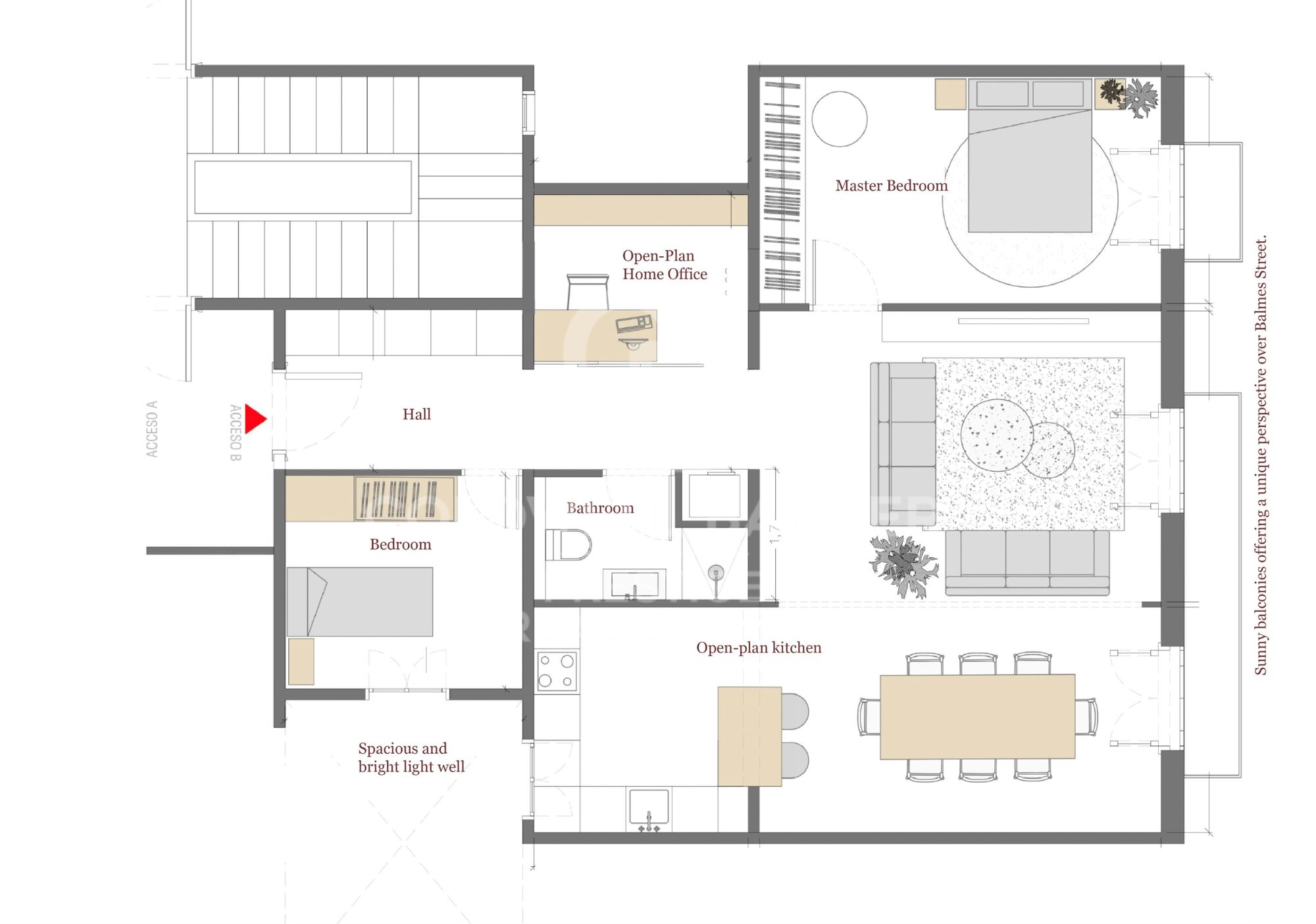 Exclusive modernist apartment with two balconies in the heart of Eixample, Barcelona