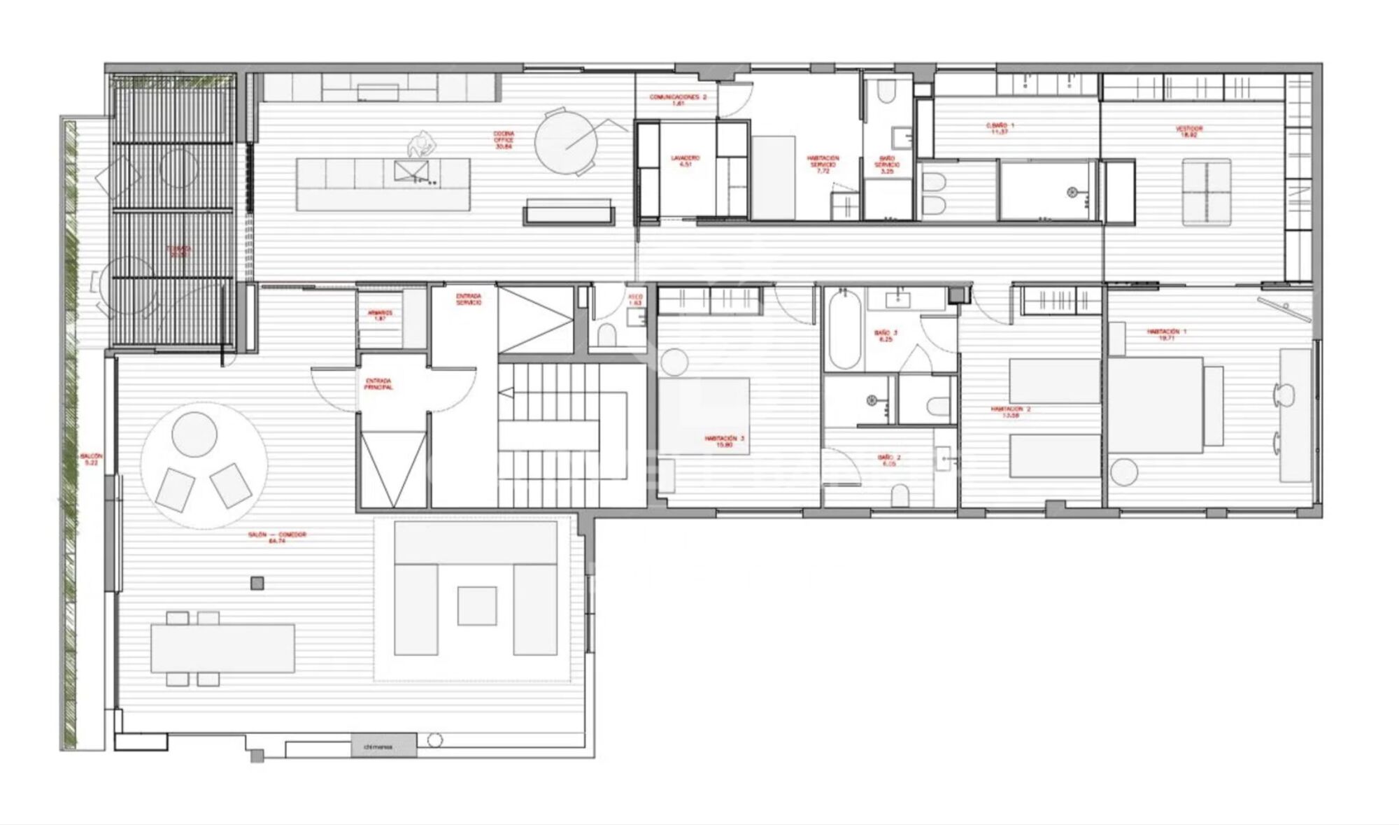 Renovated penthouse with 4 bedrooms, terrace and garage in Lista, Madrid