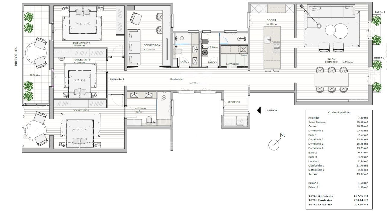 Appartement de 202 m² construits situé au cur du Quadrat d'Or de l'Eixample.