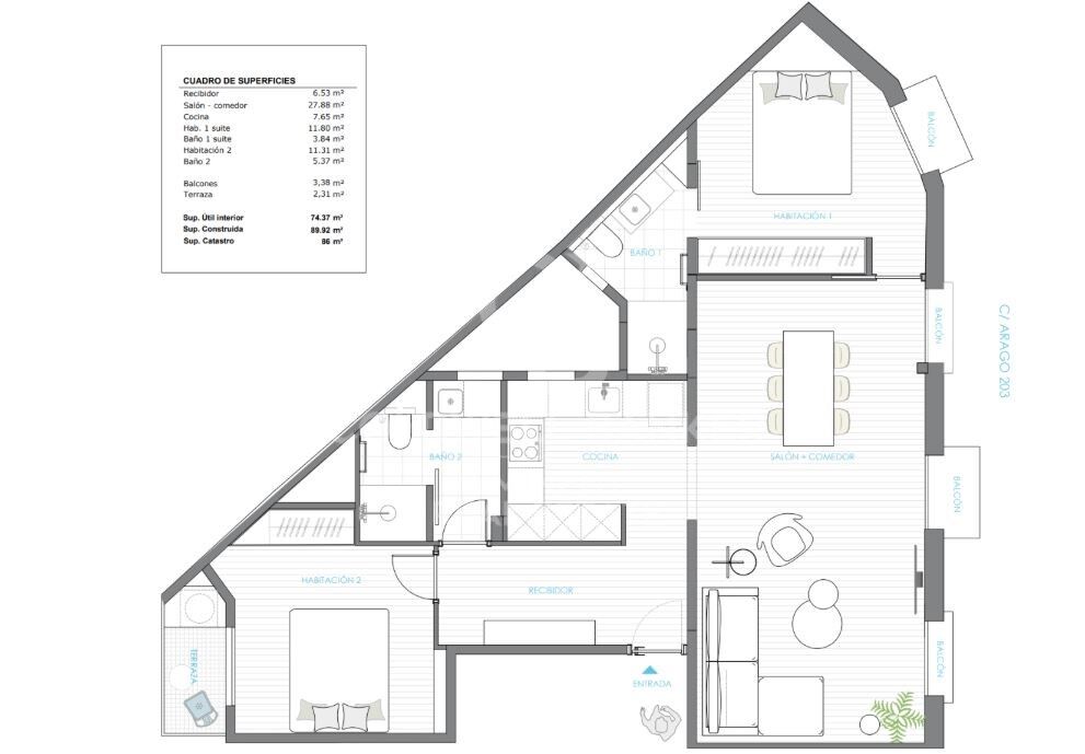 Piso reformado y amueblado a estrenar en calle Aribau