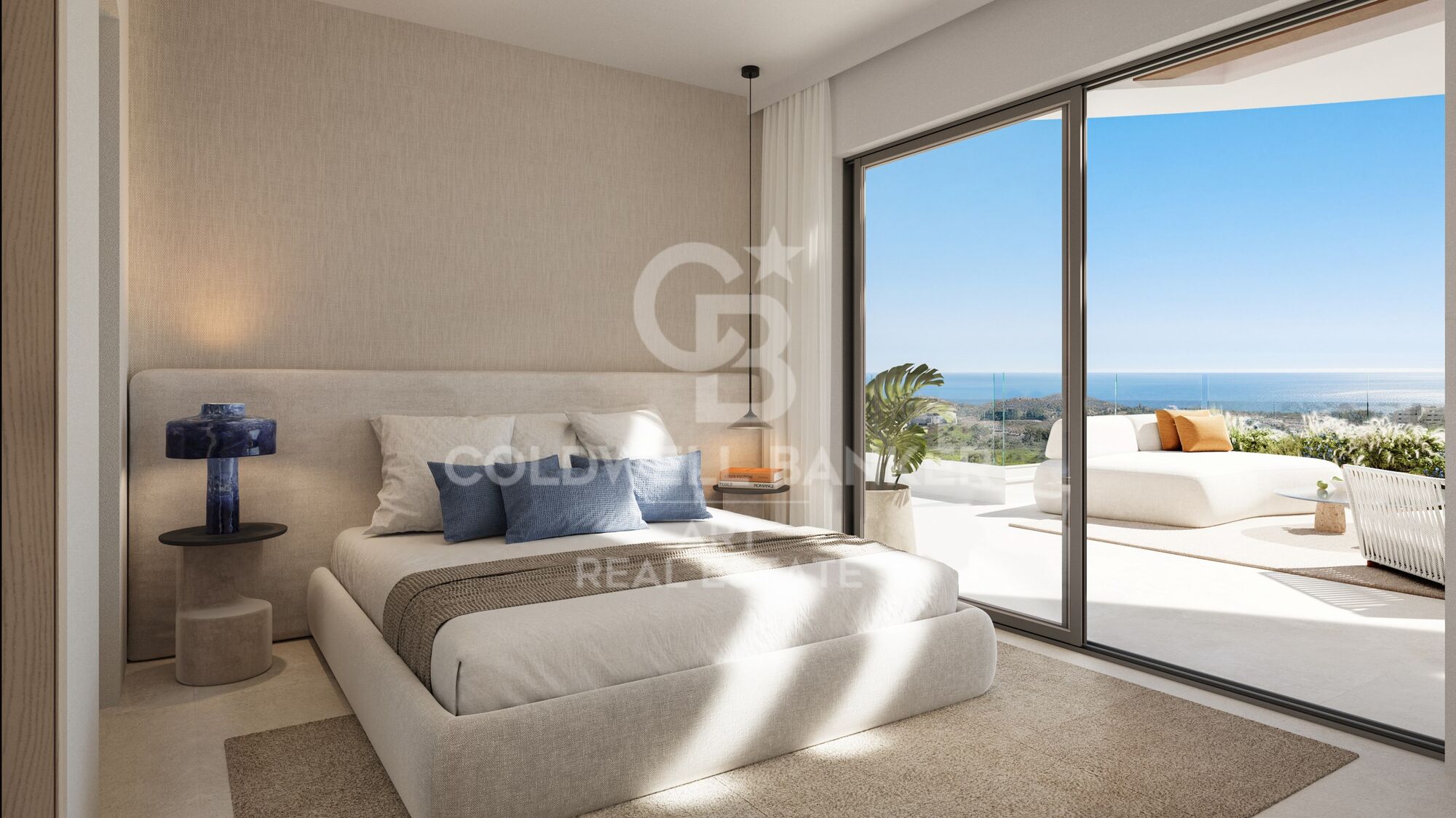 Nouveaux appartements avec vue sur la mer et la montagne à Mijas.