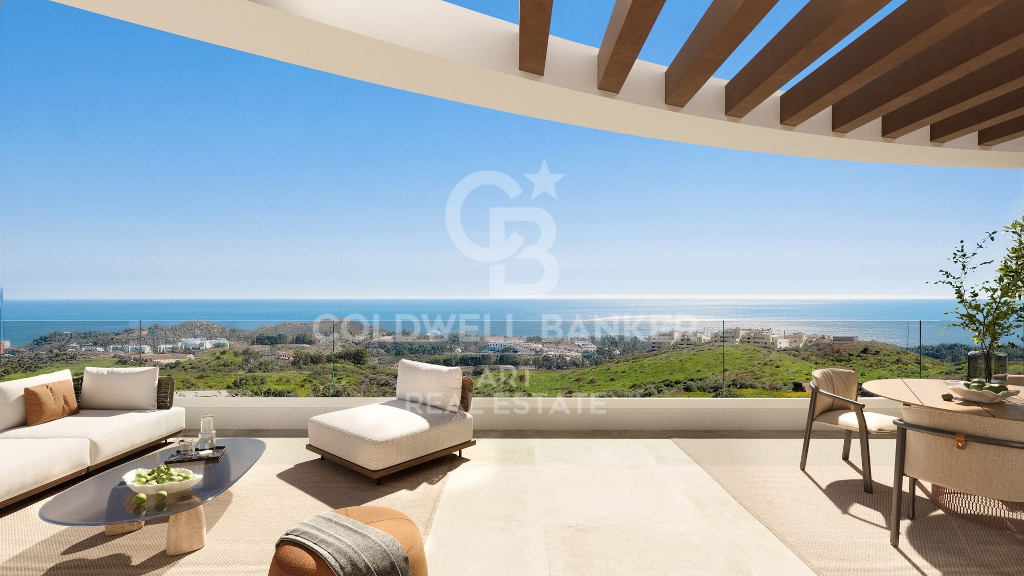 New apartments with sea and mountain views in Mijas.