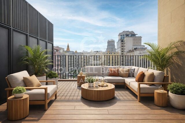 Ático con terraza en ubicación prime junto al Paseo de Gracia