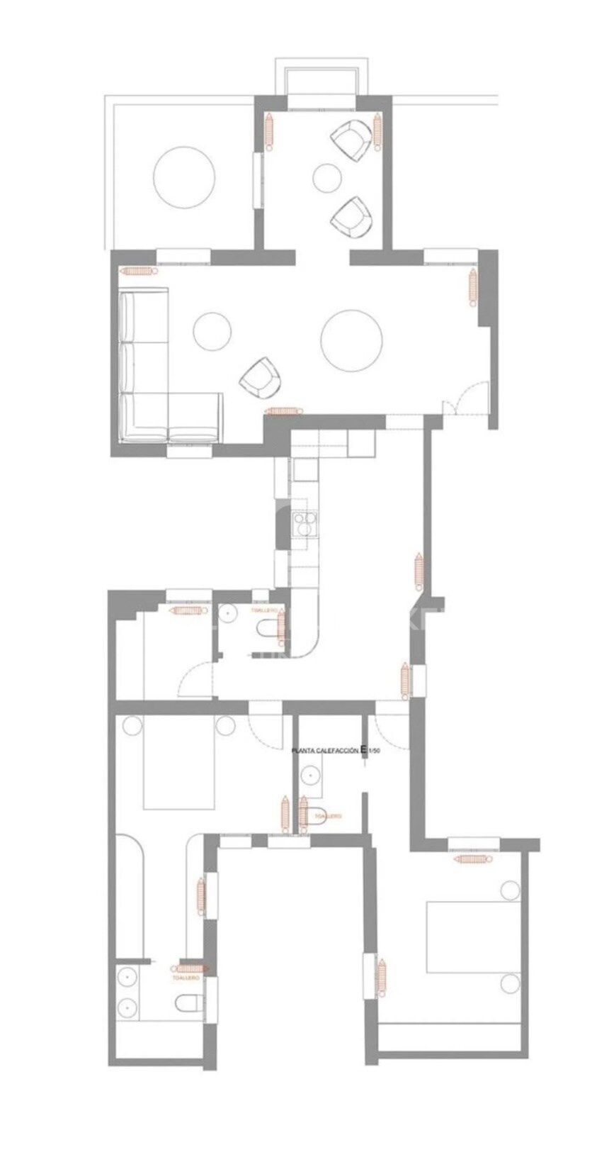 Penthouse de deux chambres avec terrasse à Goya, Madrid