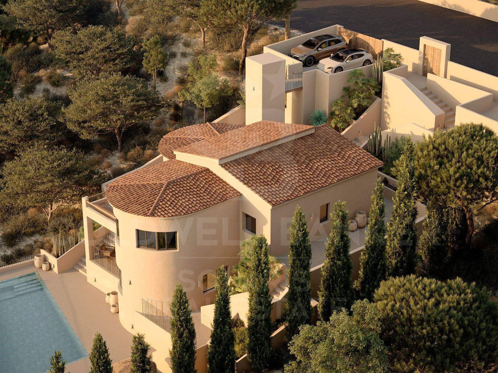 Exclusive luxury villa with panoramic and sea views.