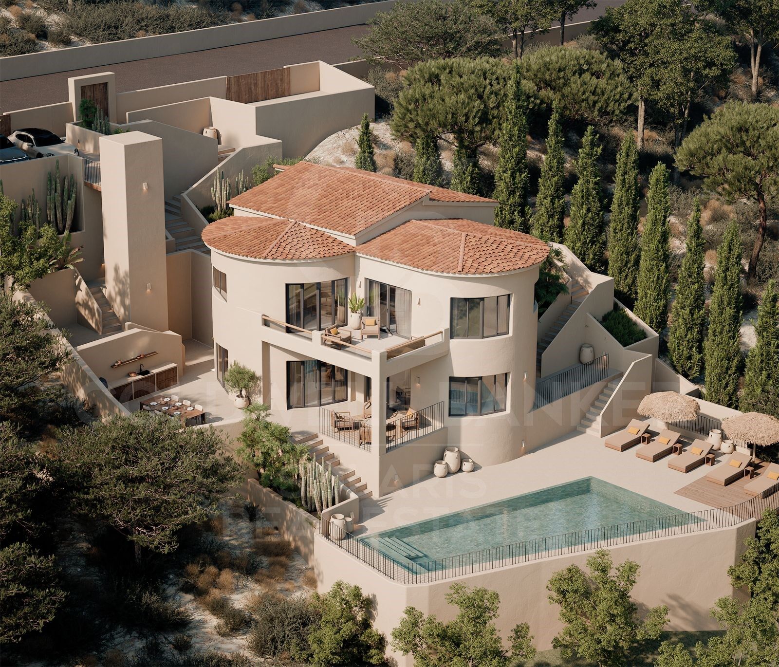 Villa de luxe exclusive avec vue panoramique et sur la mer.