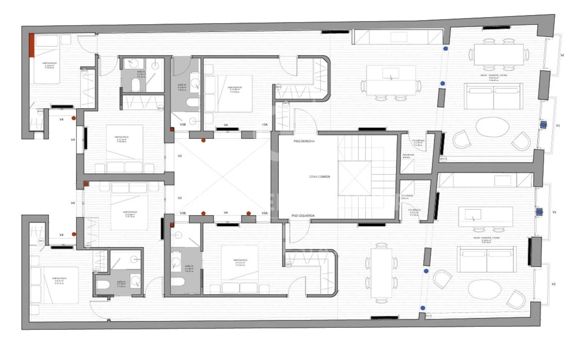 Appartement extérieur rénové avec balcons et parking à Justicia, Madrid