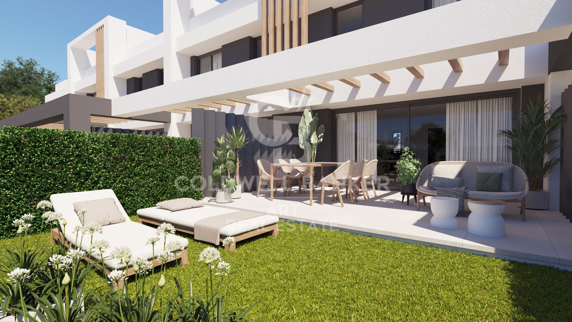 Newly built towed houses in Cala de Mijas