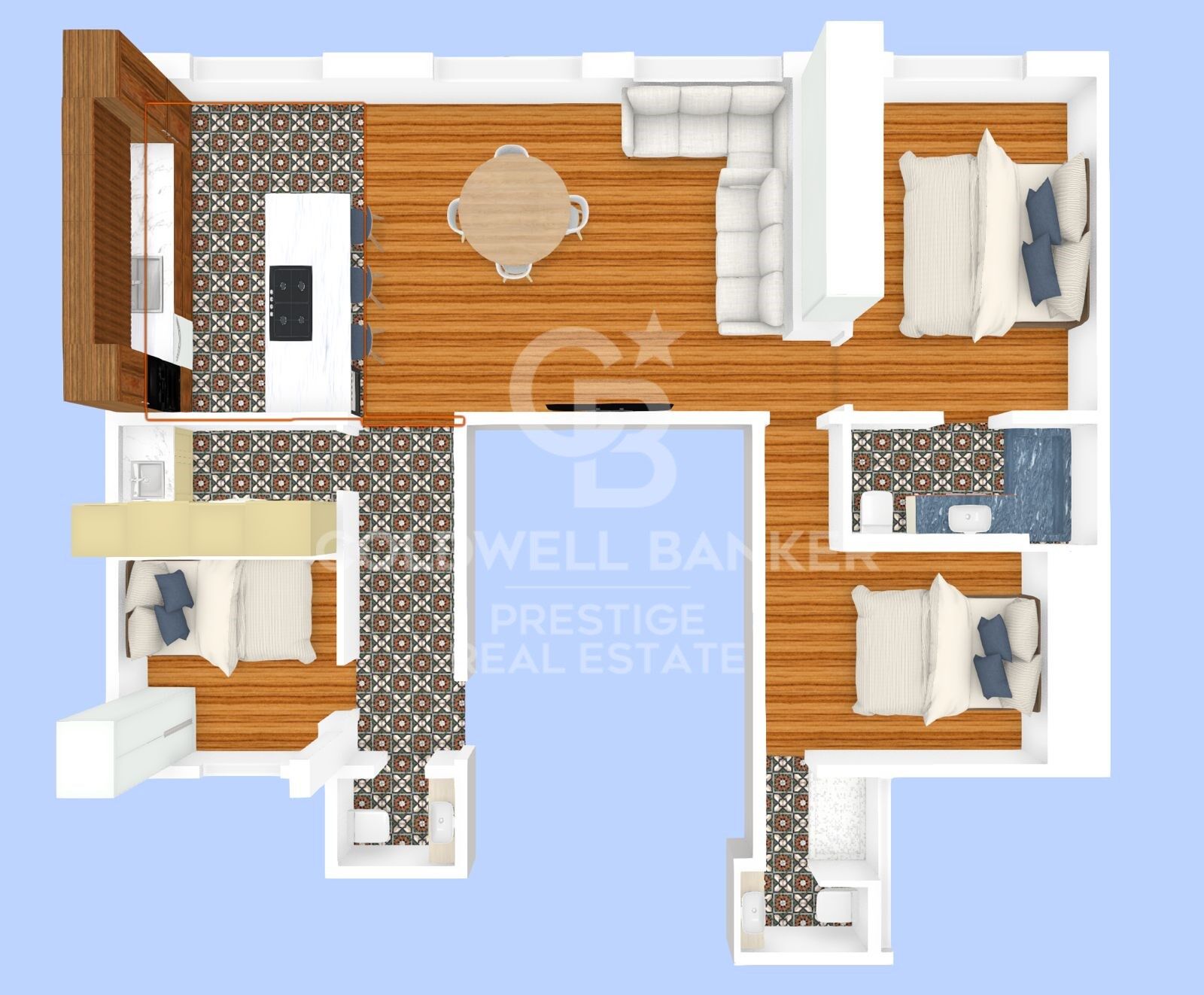 Hoch gelegen, sonnig, hochwertig renoviert, 3 Schlafzimmer, 3 Badezimmer