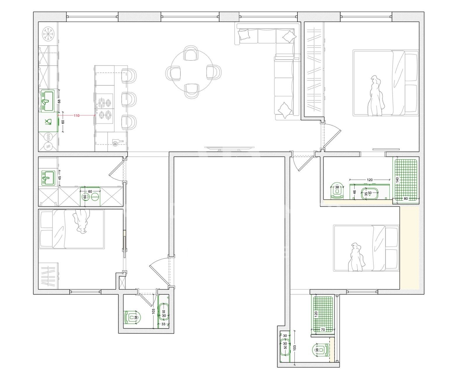 Hoch gelegen, sonnig, hochwertig renoviert, 3 Schlafzimmer, 3 Badezimmer