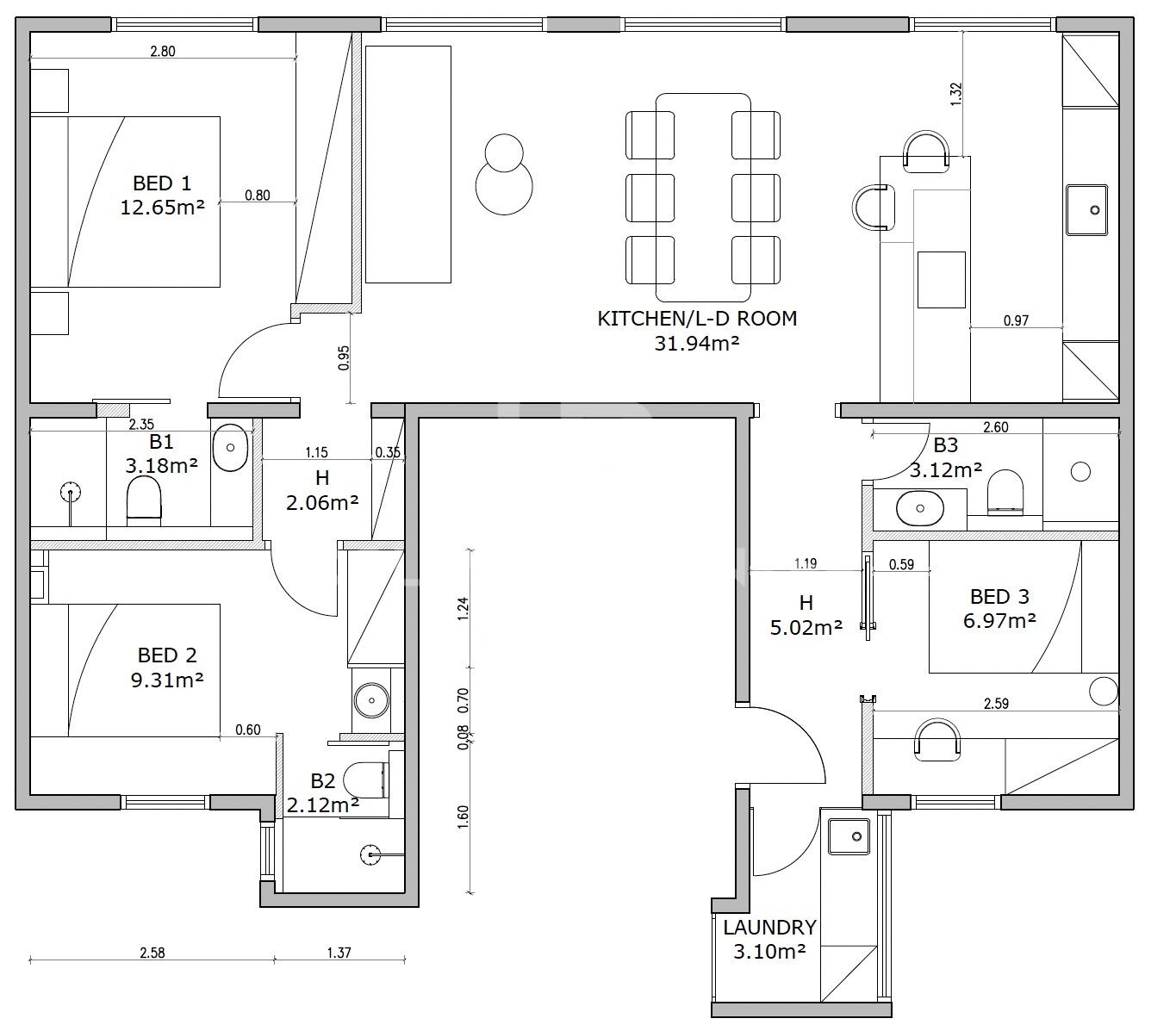 Hoch gelegen, sonnig, hochwertig renoviert, 3 Schlafzimmer, 3 Badezimmer