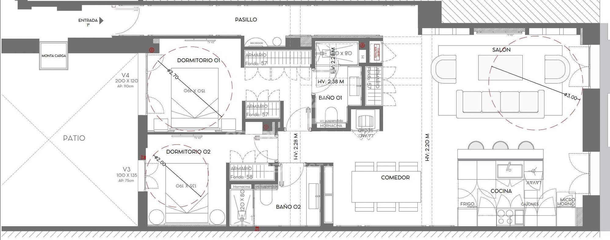 Logement extérieur avec deux chambres à Recoletos, Madrid