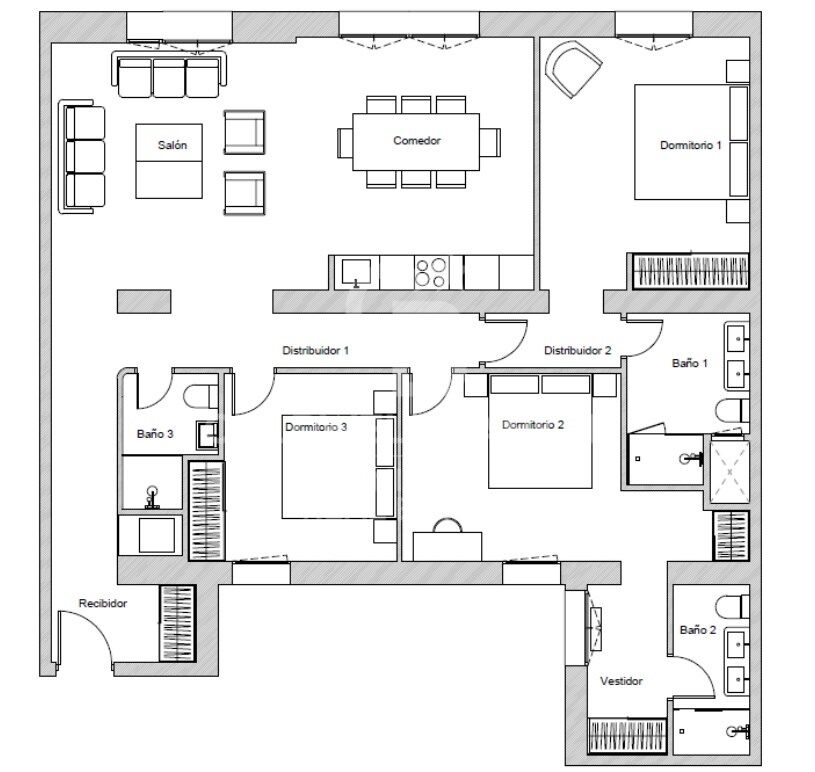 Piso reformado de tres dormitorios en Castellana , Madrid