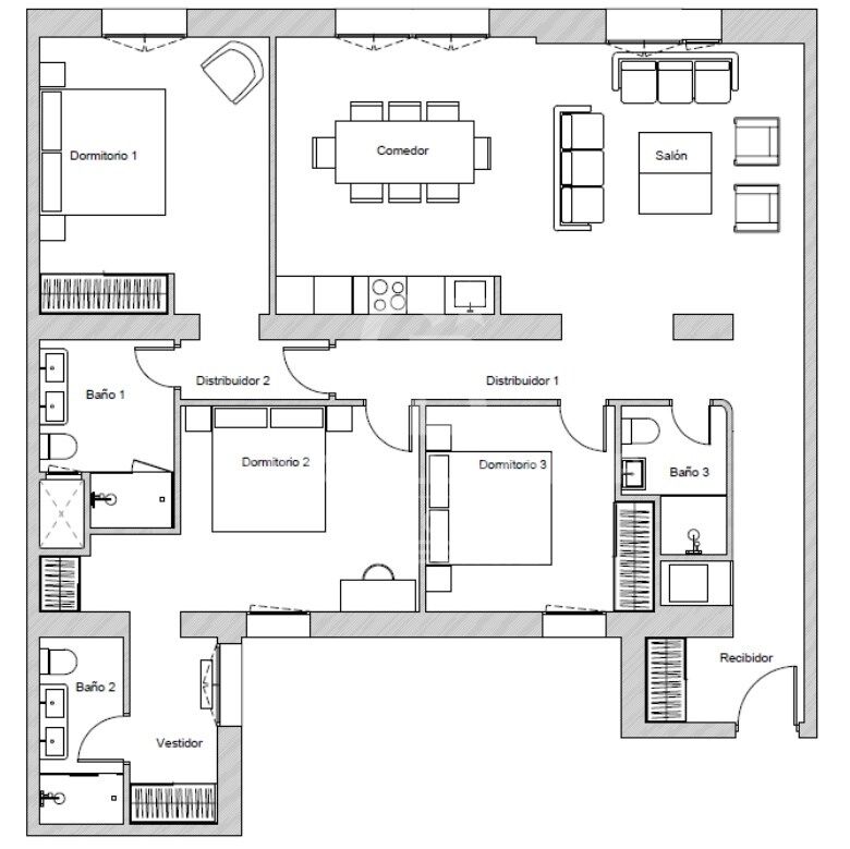 Renovierte Drei-Zimmer-Wohnung in Castellana, Madrid