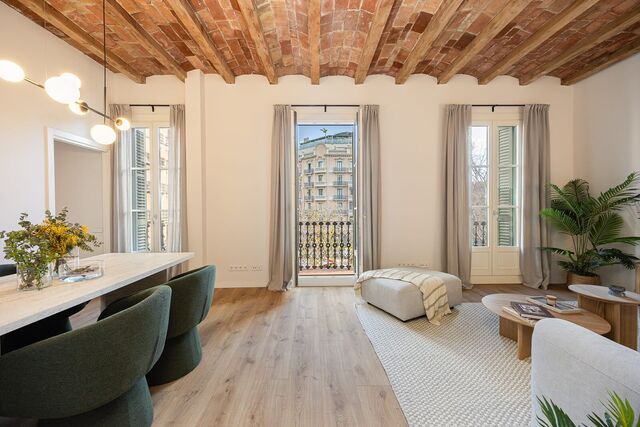 Bright exterior apartment in a classic period building on Aribau Street