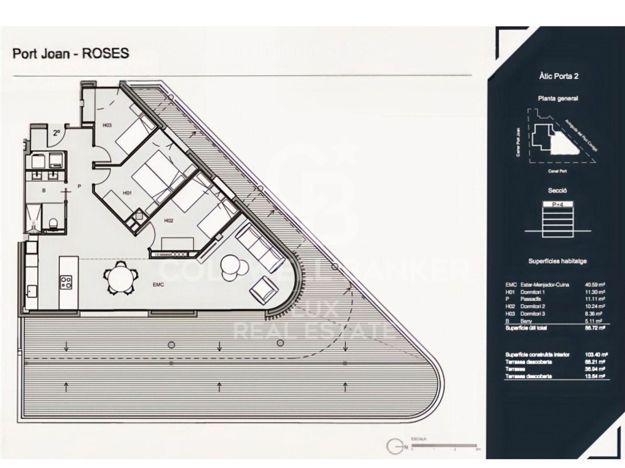 Penthouse with 118m² terrace for sale in Santa Margarita, on the Costa Brava