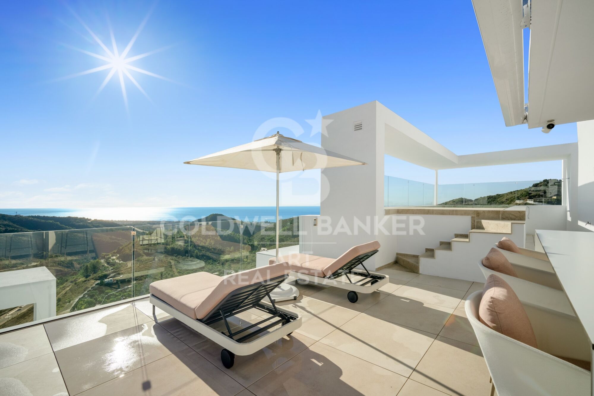 Luxuriöses Duplex-Penthouse mit Privatpool und Panoramablick auf das Meer in Palo Alto, Ojén