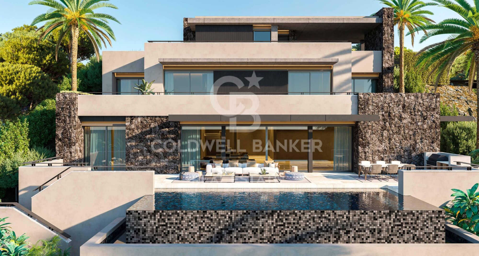Excepcional villa contemporánea con piscina infinita y vistas panorámicas al mar en El Rosario, Marbella Este