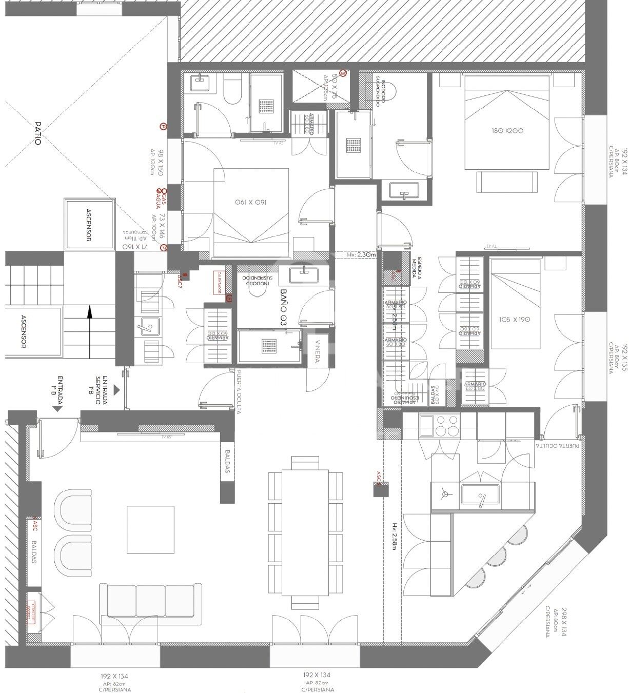 Renovierte Außenwohnung mit drei Schlafzimmern in Goya, Madrid.