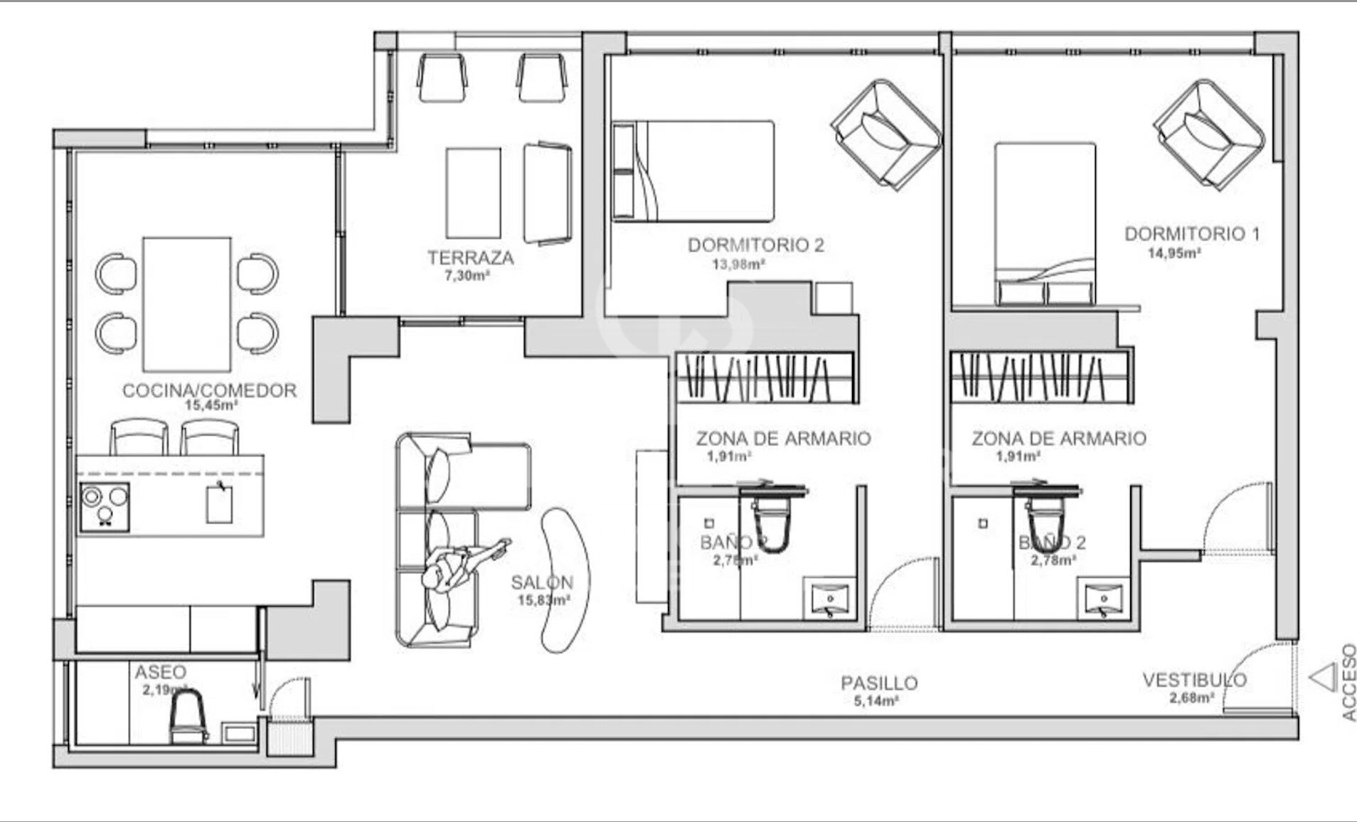 Wohnung 2 Schlafzimmer Verkauf Madrid