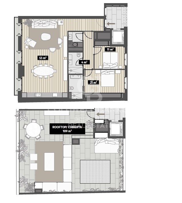 Penthouse neuf avec terrasse privée et 2 places de parking, rue Princesa