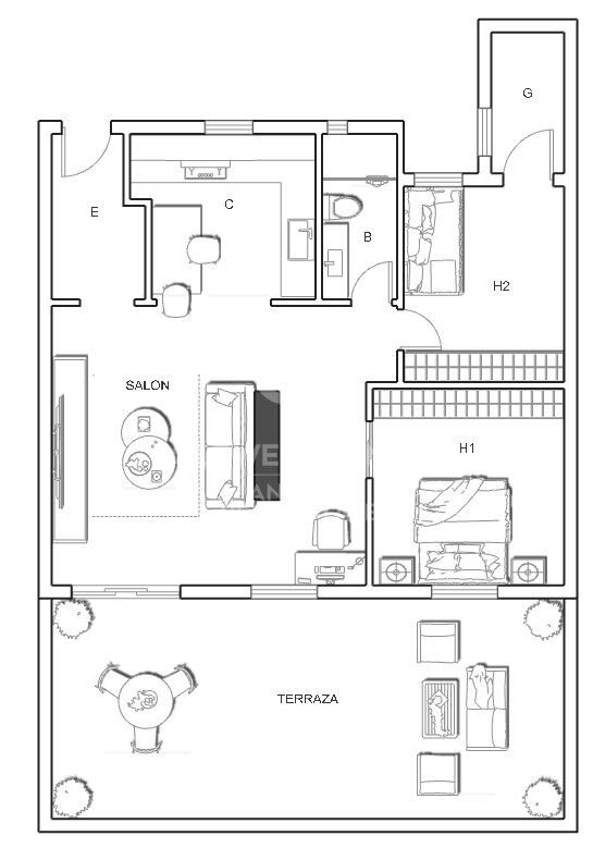 Bright penthouse with a terrace next to Francesc Macià