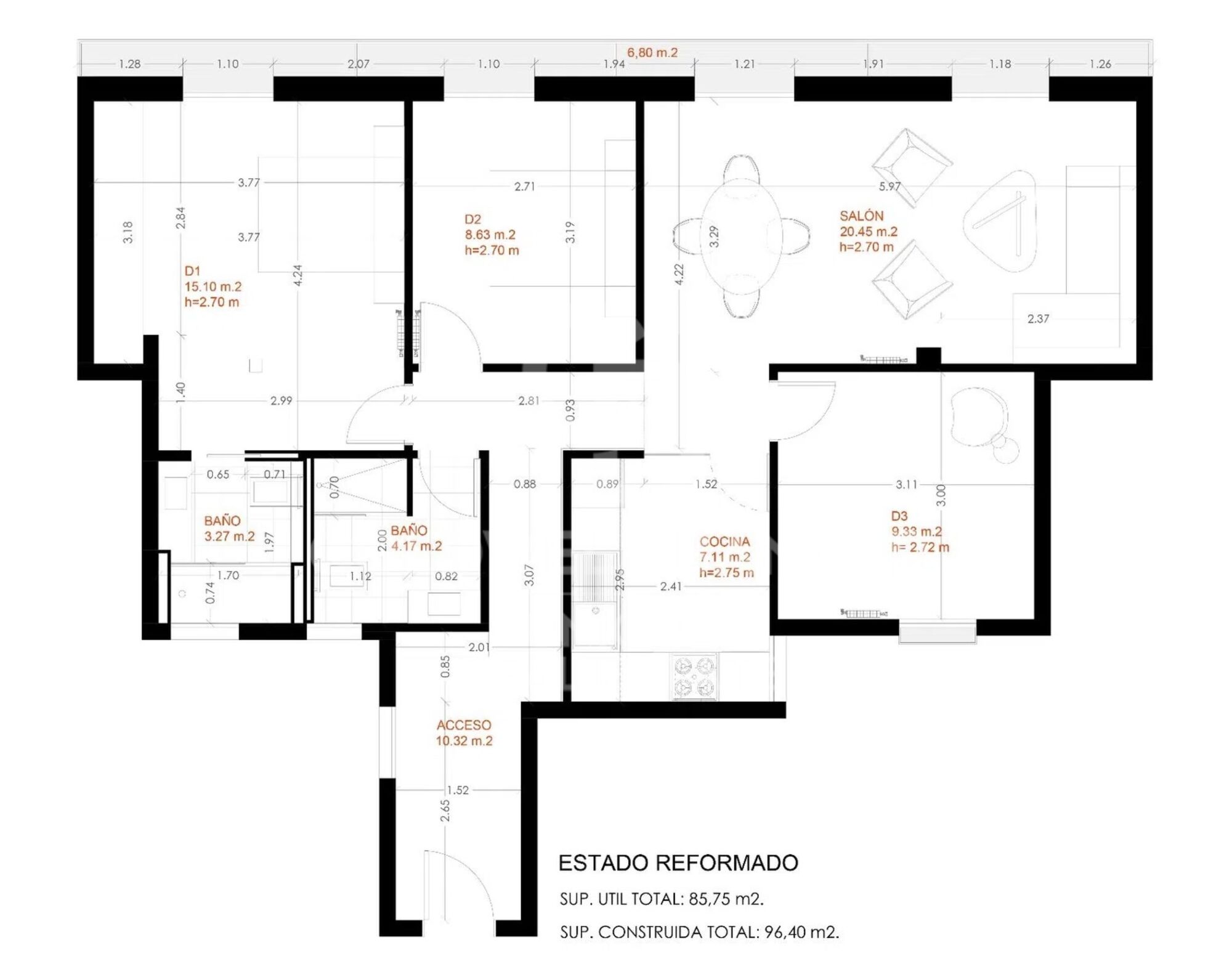 Piso exterior con 4 balcones en Castellana, Madrid